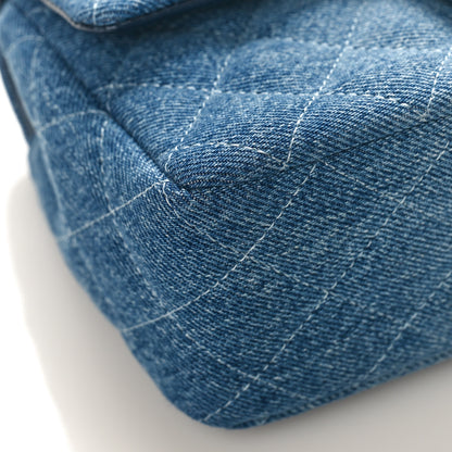 Chanel Washed Denim Quilted Mini Rectangular Flap Blue 8 of 9
