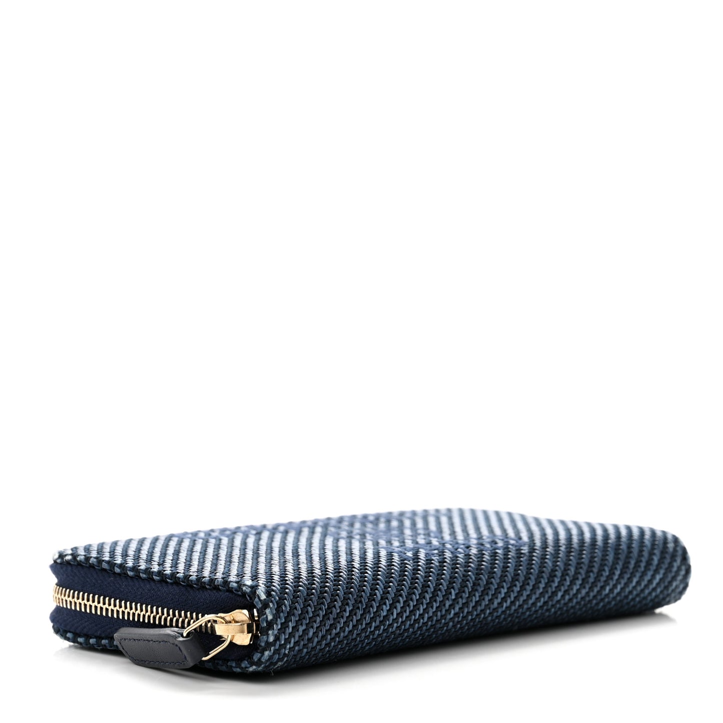 Mixed Fibers Deauville Small Zip Around Wallet Navy Blue