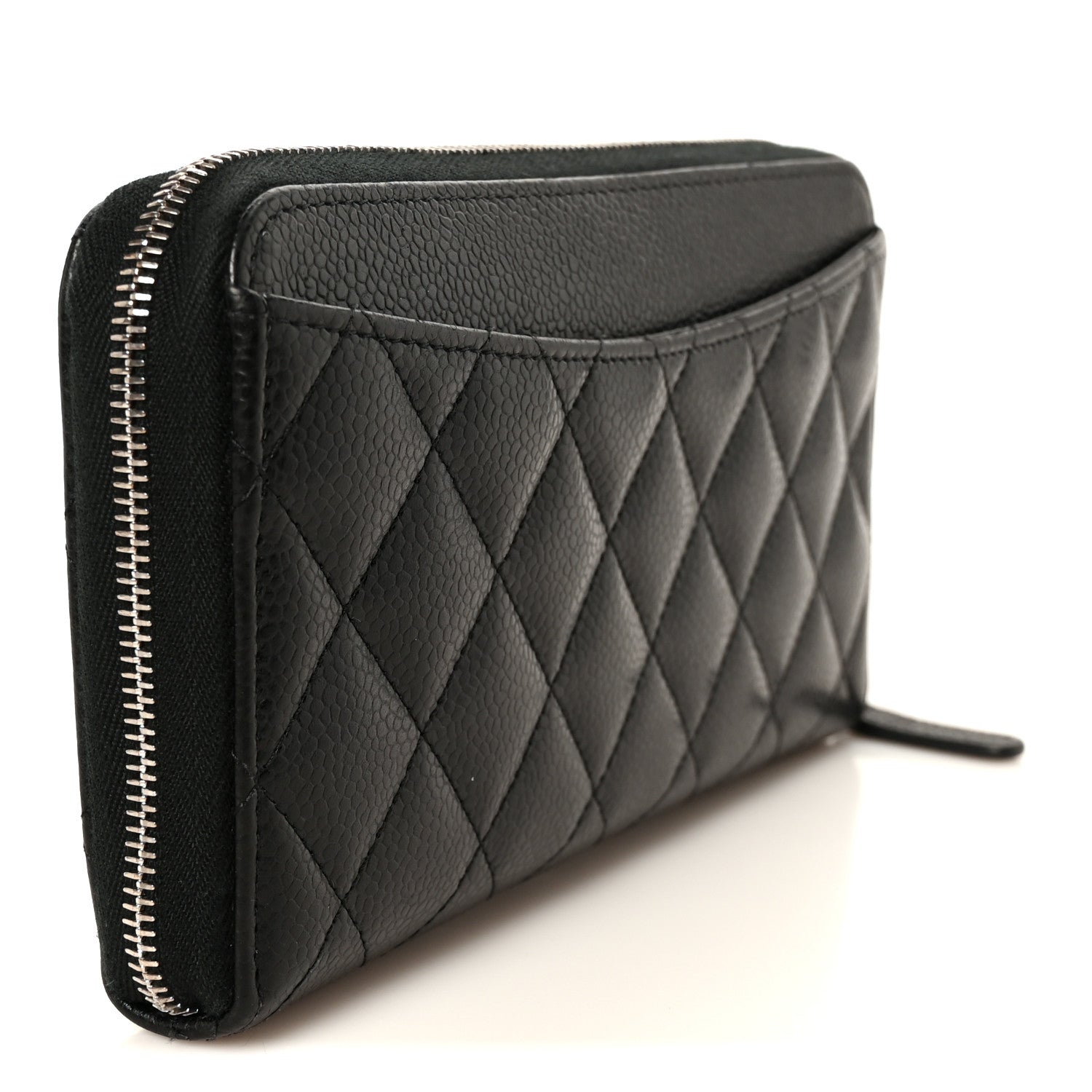 Chanel Caviar Quilted Large Gusset Zip Around Wallet Black 3 of 10