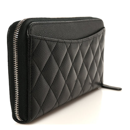 Chanel Caviar Quilted Large Gusset Zip Around Wallet Black 3 of 10