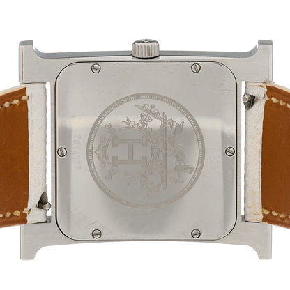 Hermes Stainless Steel Epsom 30.5mm Heure H Hour Quartz Watch Blanc 4 of 4