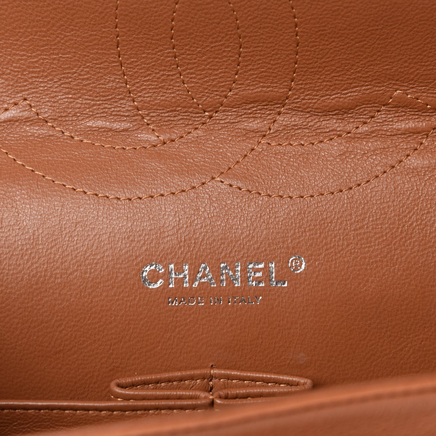 Caviar Quilted Jumbo Double Flap Light Brown