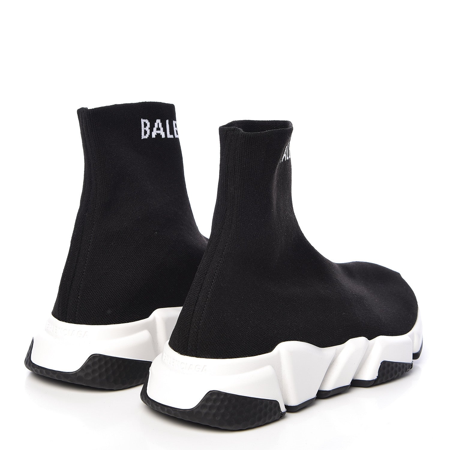 Balenciaga Neoprene Knit Womens Hi Speed Sneakers 38 Black White 4 of 9