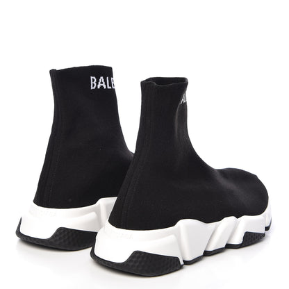 Balenciaga Neoprene Knit Womens Hi Speed Sneakers 38 Black White 4 of 9