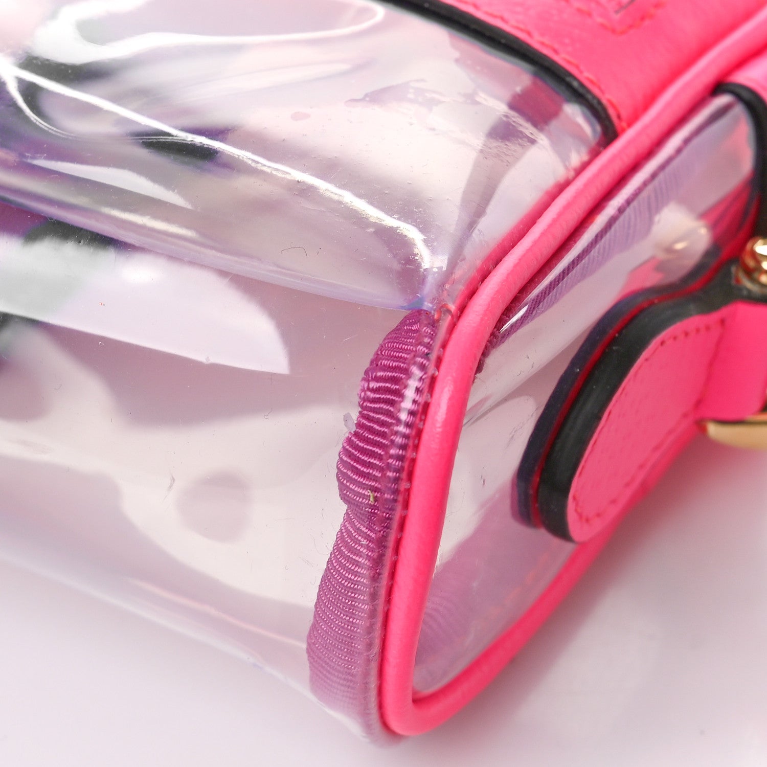 Gucci Vinyl Web Mini Ophidia Transparent Shoulder Bag Fluorescent Fuchsia 7 of 7