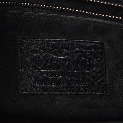 Valentino Garavani Alce Printed Calfskin Rockstud Top Handle Flap Shoulder Bag Black 6 of 7