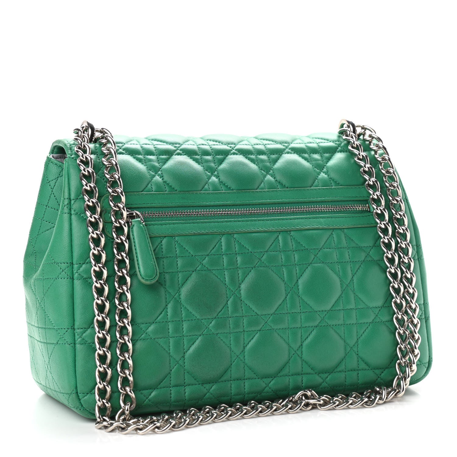 Christian Dior Lambskin Cannage Large Miss Dior Flap Green 2 of 13