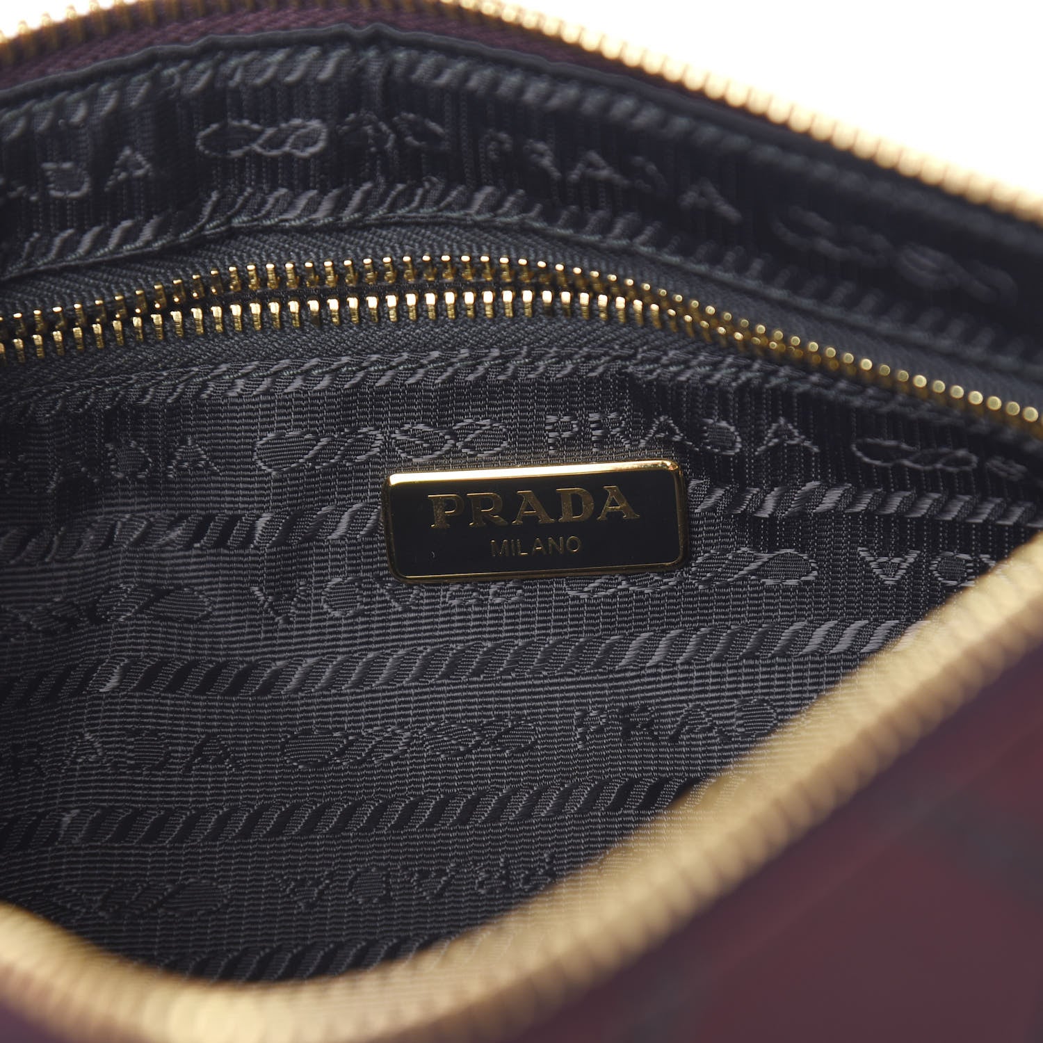 Prada Tessuto Nylon Quilted Pochette Bag Granato 5 of 9