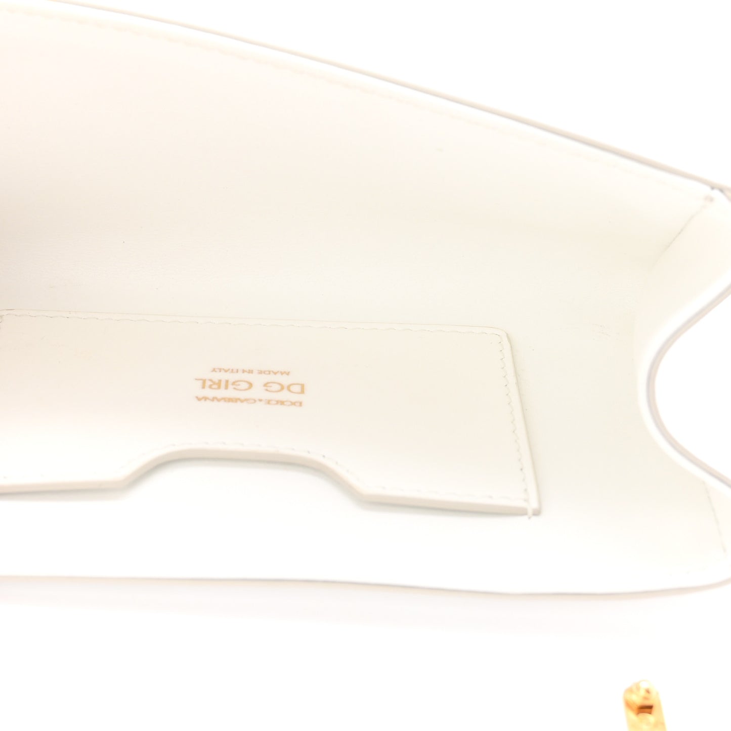 Calfskin DG Girls Phone Shoulder Bag White