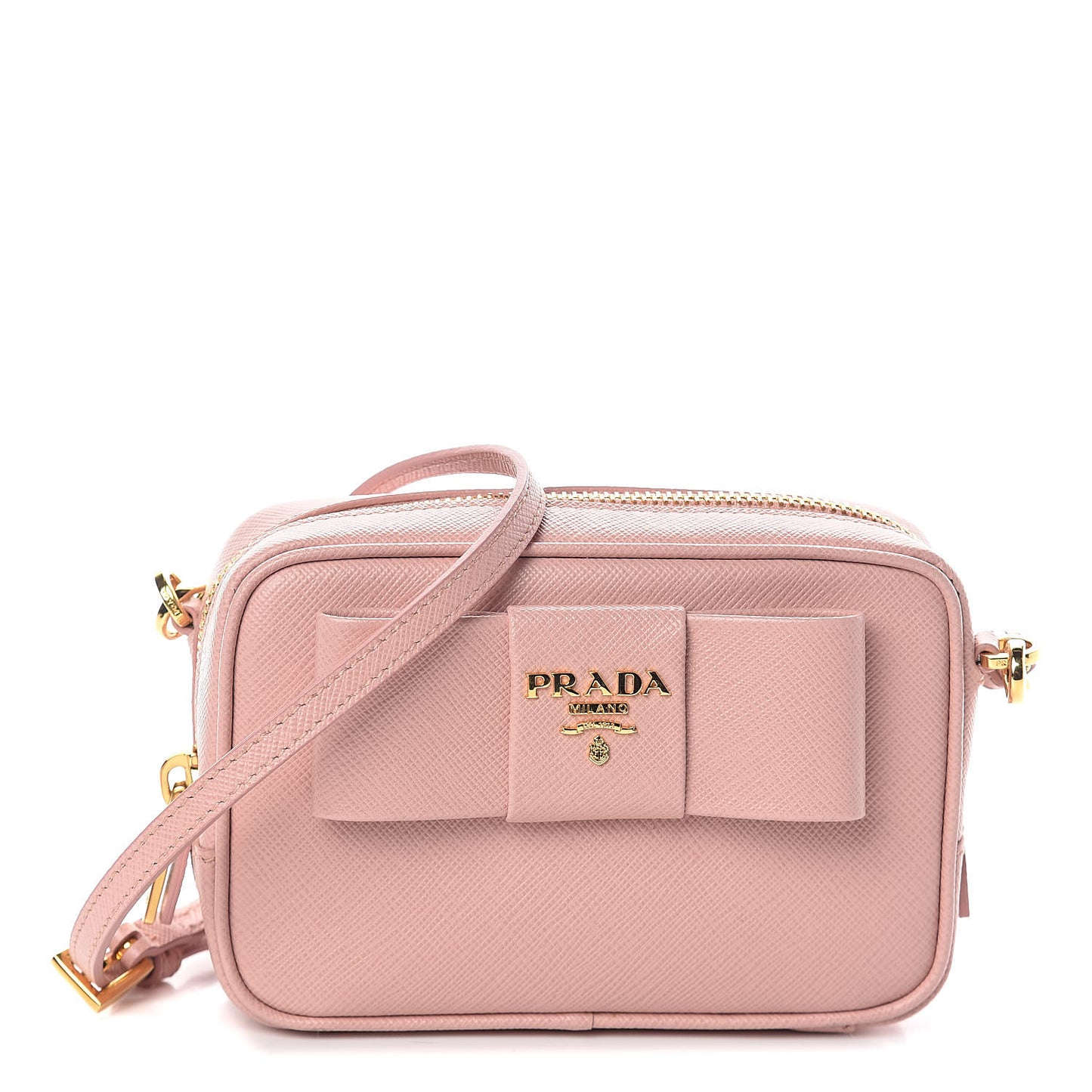 Saffiano Fiocco Bow Camera Crossbody Bag Orchidea