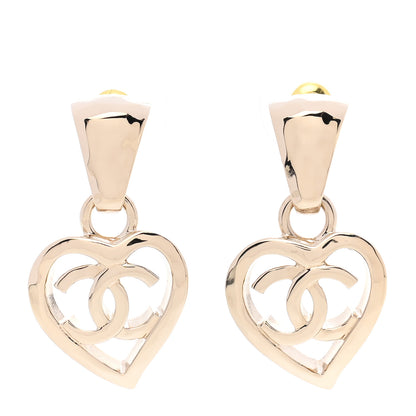 Chanel Metal CC Heart Coco In Love Drop Earrings Gold 1 of 4