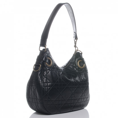 Christian Dior Lambskin Cannage Shoulder Bag Black 3 of 7