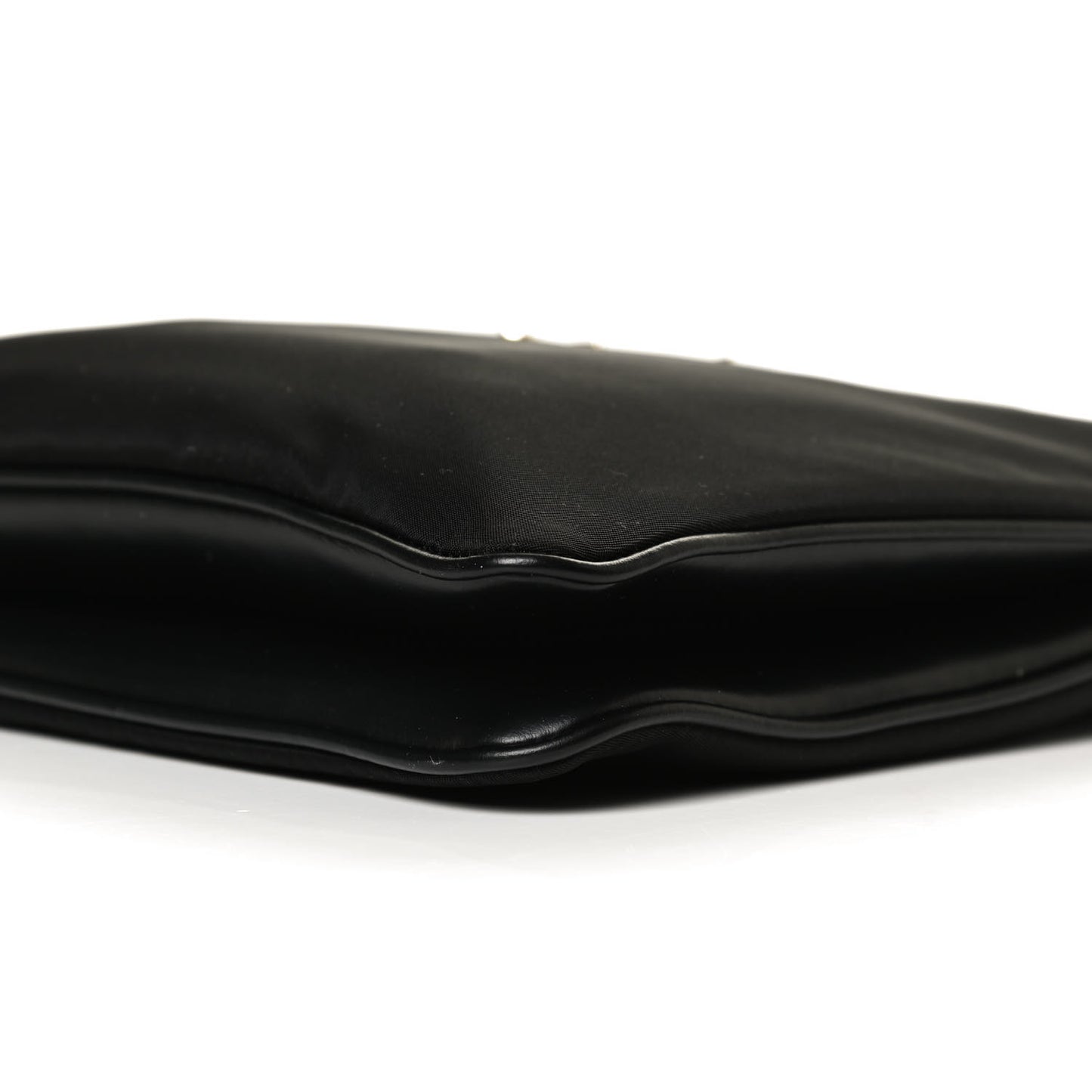 Tessuto Nylon Soft Calf Double Zip Crossbody Bag Black