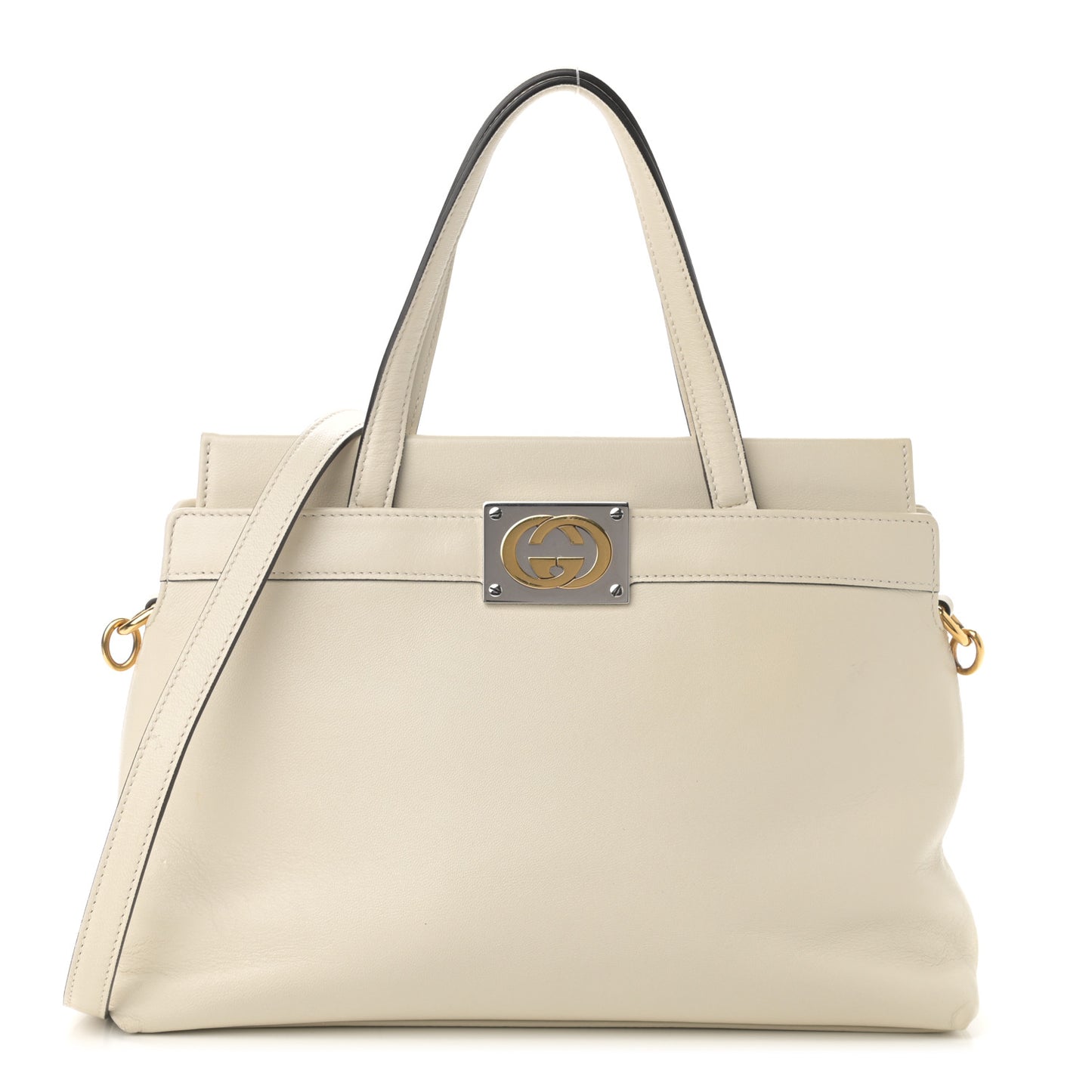 Lambskin Small Linea Matisse Top Handle Bag Mystic White