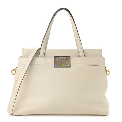 Gucci Lambskin Small Linea Matisse Top Handle Bag Mystic White 1 of 15
