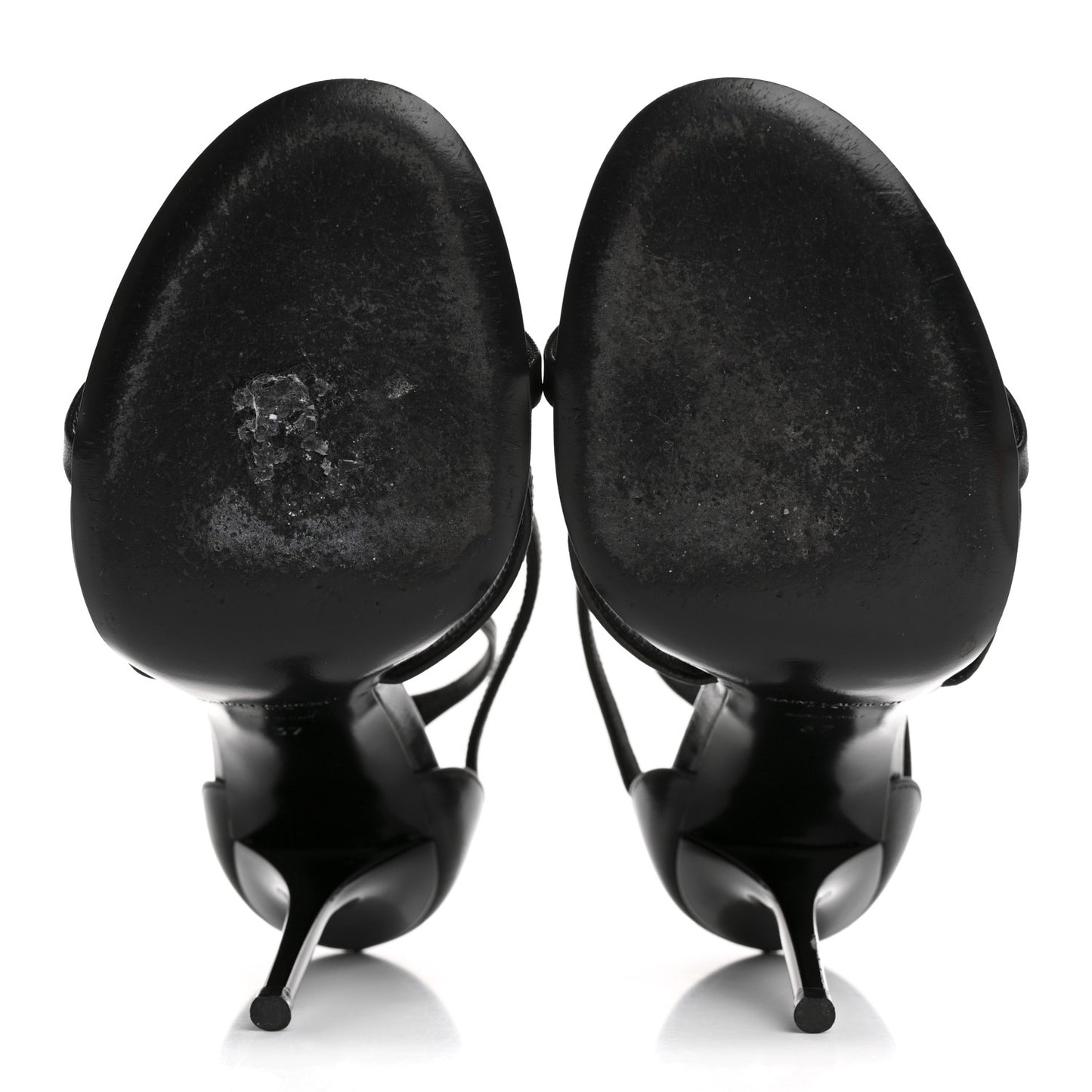 Calfskin Cassandra 100 Ankle Strap Sandals 37 Black