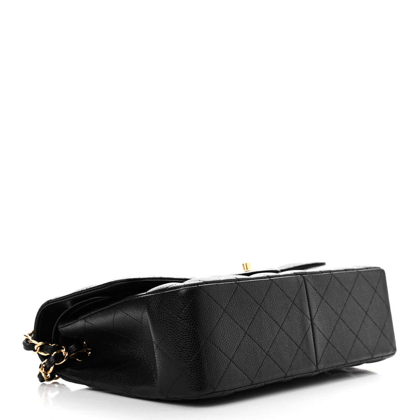 Caviar Quilted Jumbo Double Flap Black