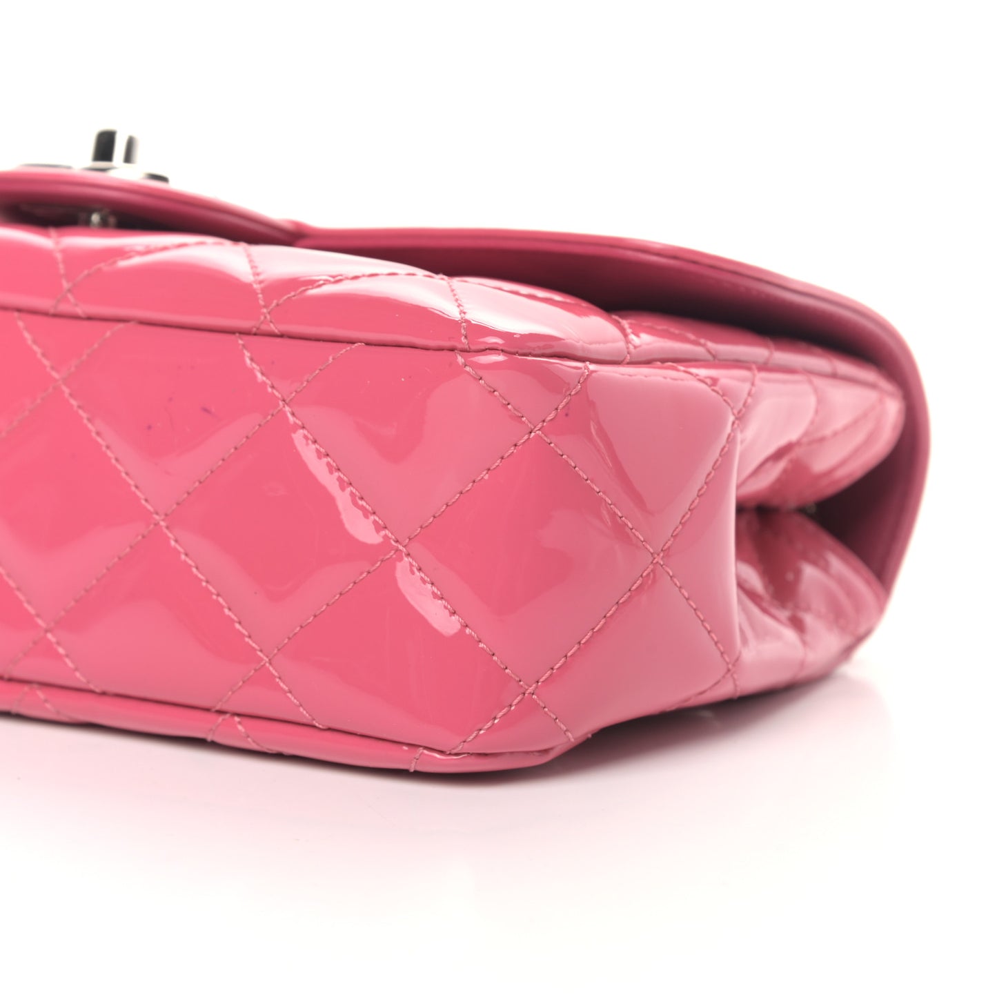 Patent Quilted Small Coco Shine Flap Pink