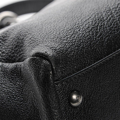 Fendi Goatskin Zucca Large Peekaboo Iconic Satchel Black Tobacco 6 of 9