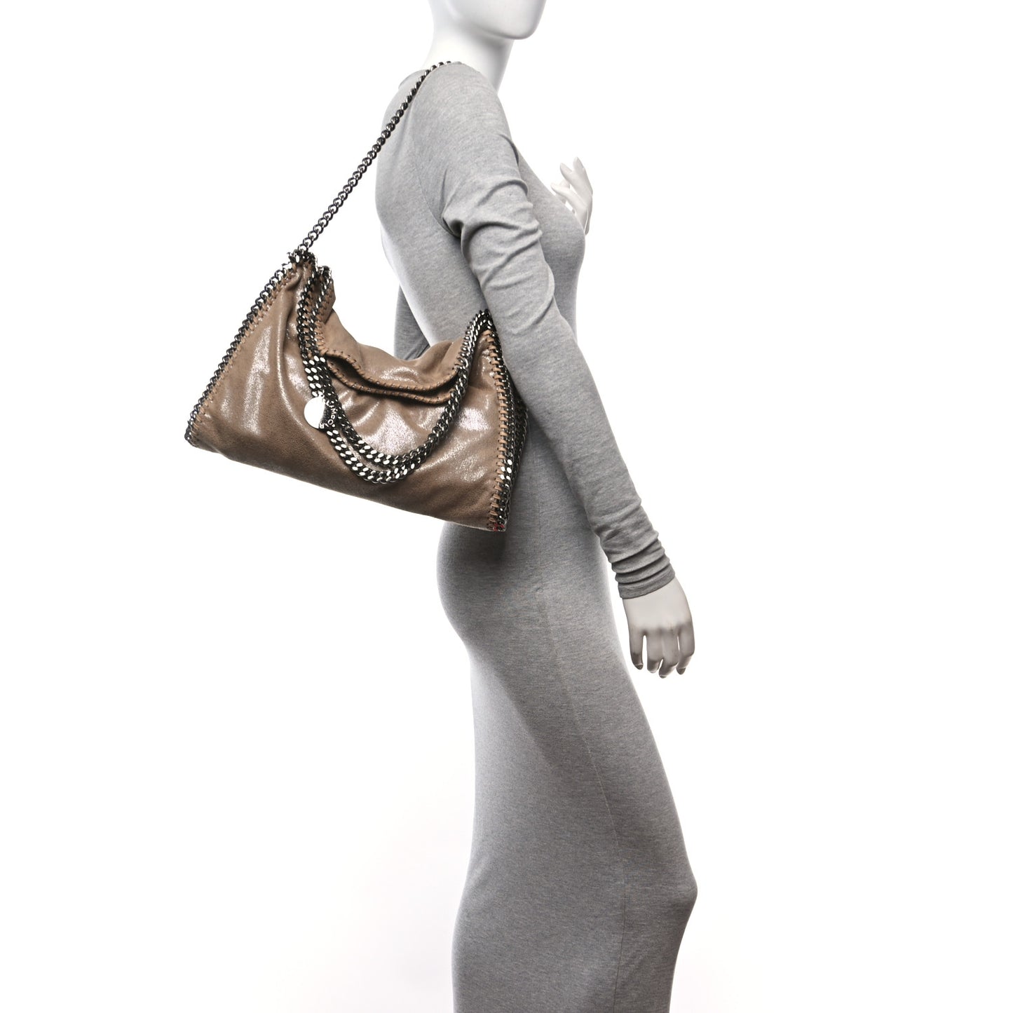 Shaggy Deer Falabella Fold Over Tote Taupe