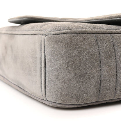 Prada Camoscio Impunture Diagramme Medium Chain Flap Shoulder Bag Grey 10 of 10
