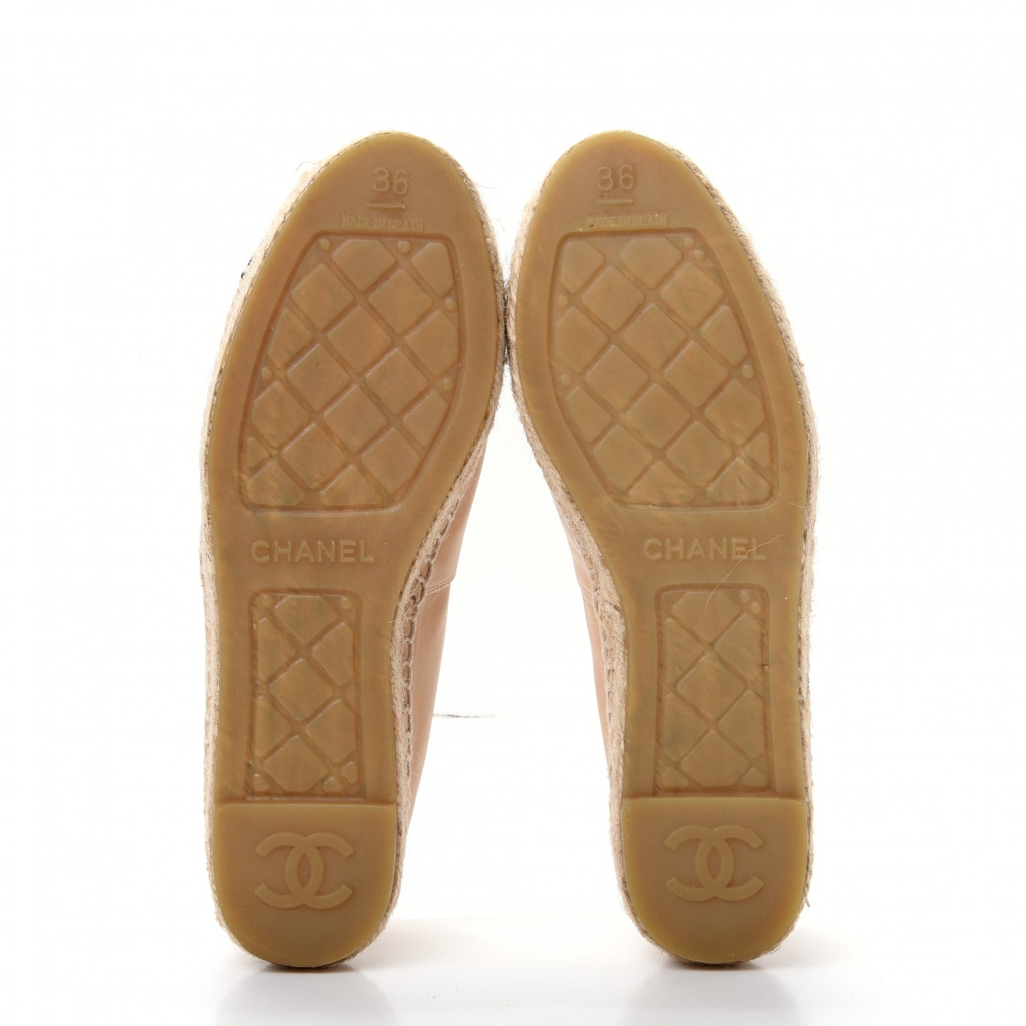 Lambskin CC Espadrilles 36 Beige Black