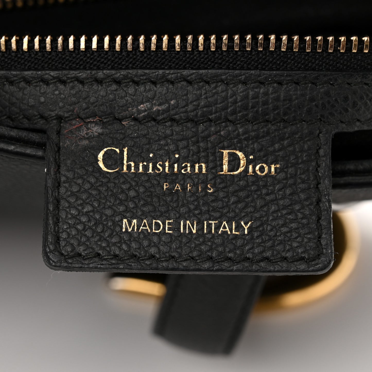 Grained Calfskin Saddle Bag Black