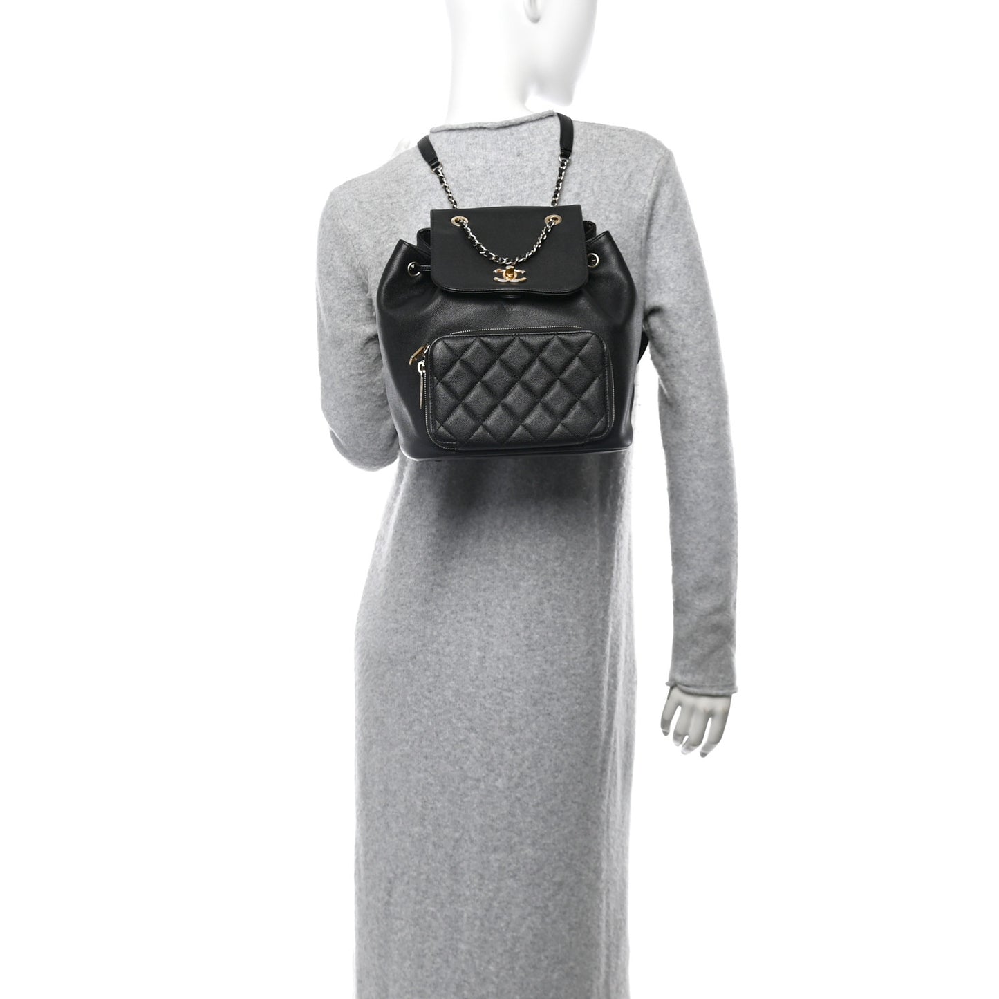 Caviar Quilted Business Affinity Backpack Black