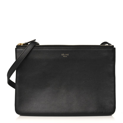 Celine Lambskin Small Trio Crossbody Bag Black 1 of 11