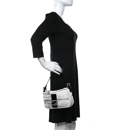 Fendi Beaded Baguette White Black 2 of 17