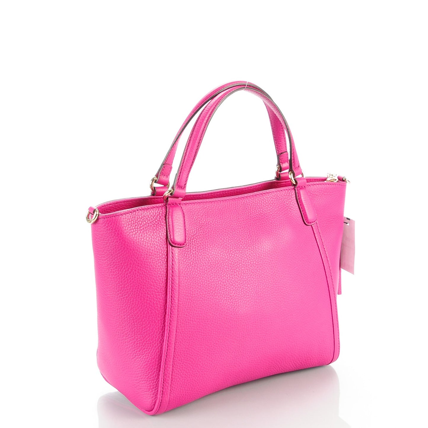 Pebbled Calfskin Small Soho Top Handle Bag Bright Bougainvillea