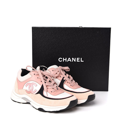Chanel Nylon Lambskin Suede Calfskin CC Sneakers 39 Pink 8 of 8