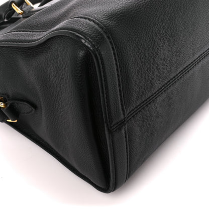 Alexander McQueen Pebbled Calfskin Small Skull Padlock Zip Around Tote Black 13 of 14