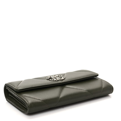 Chanel Lambskin Quilted Chanel 19 Flap Wallet Khaki 4 of 8