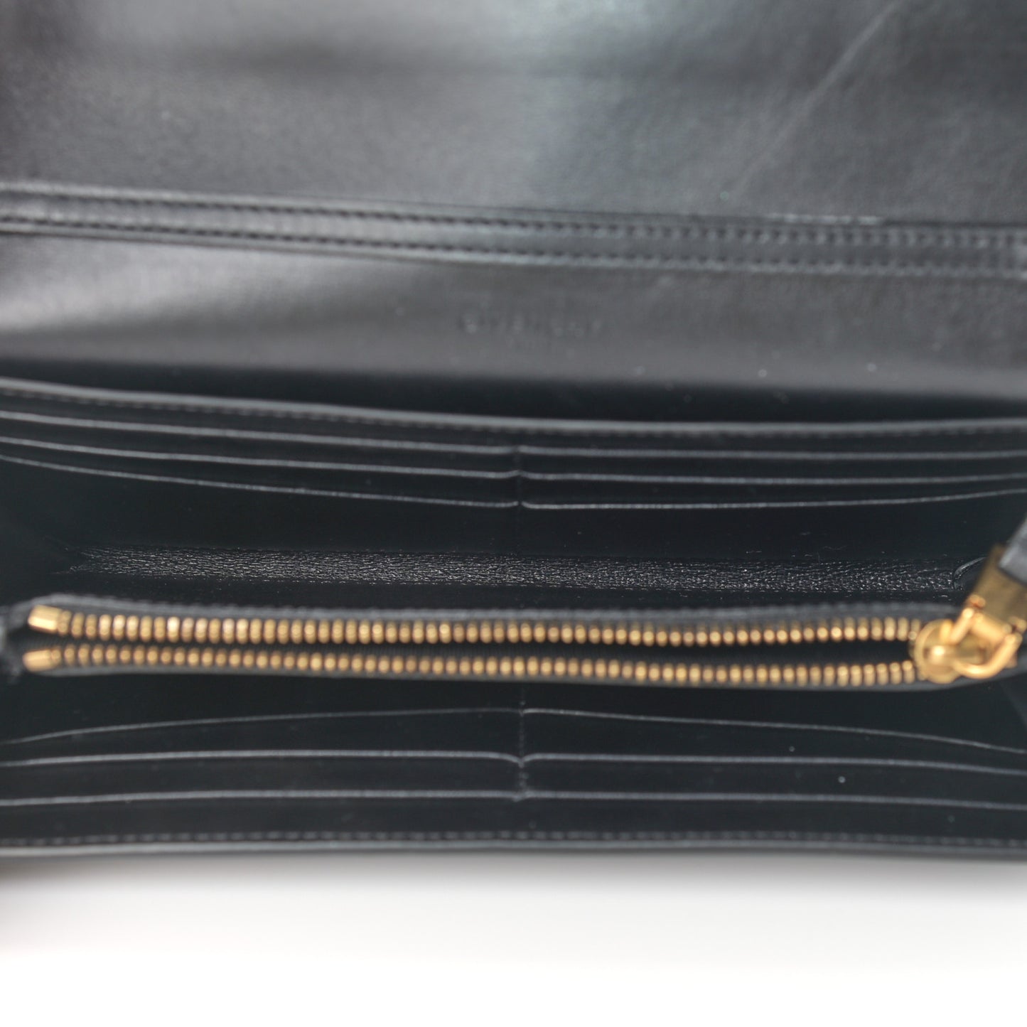 Goatskin Quilted GV3 Chain Wallet Black