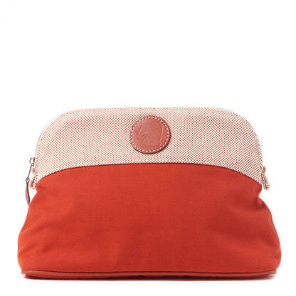 Hermes Canvas Bolide Samarcande Toiletry Case MM Terracotta 1 of 9