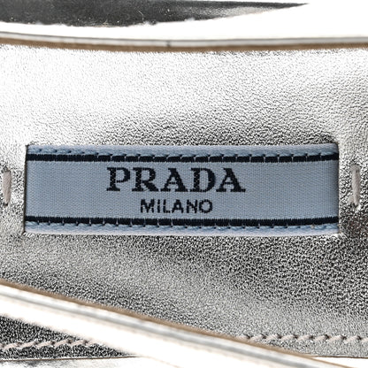 Prada Metallic Calfskin Slingback Ballerinas 39.5 Silver 8 of 9