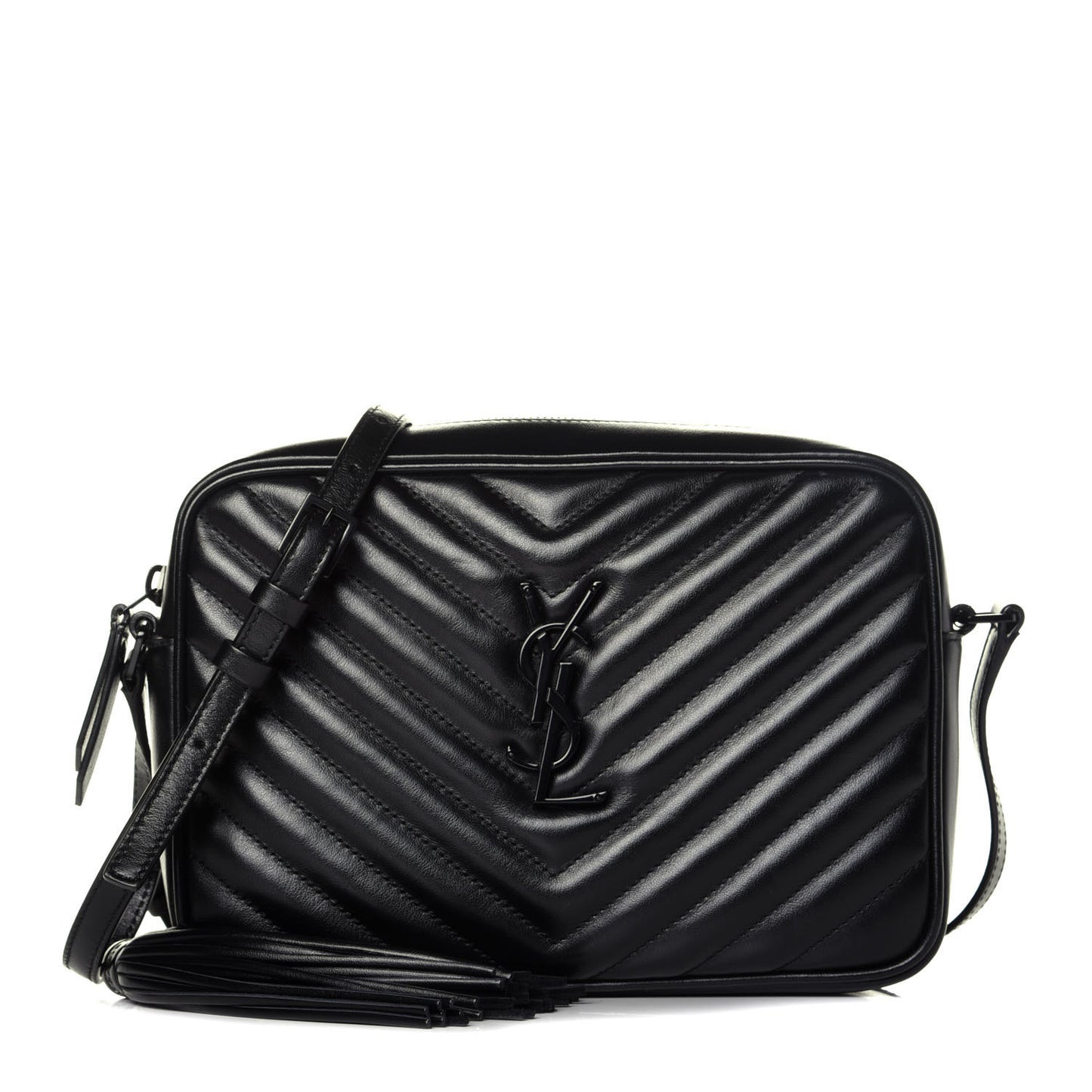 Calfskin Matelasse Monogram Lou Camera Bag Black