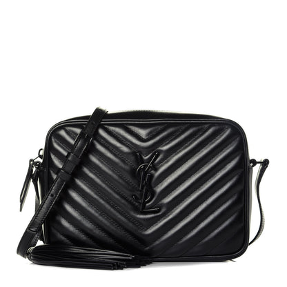 Saint Laurent Calfskin Matelasse Monogram Lou Camera Bag Black 1 of 9