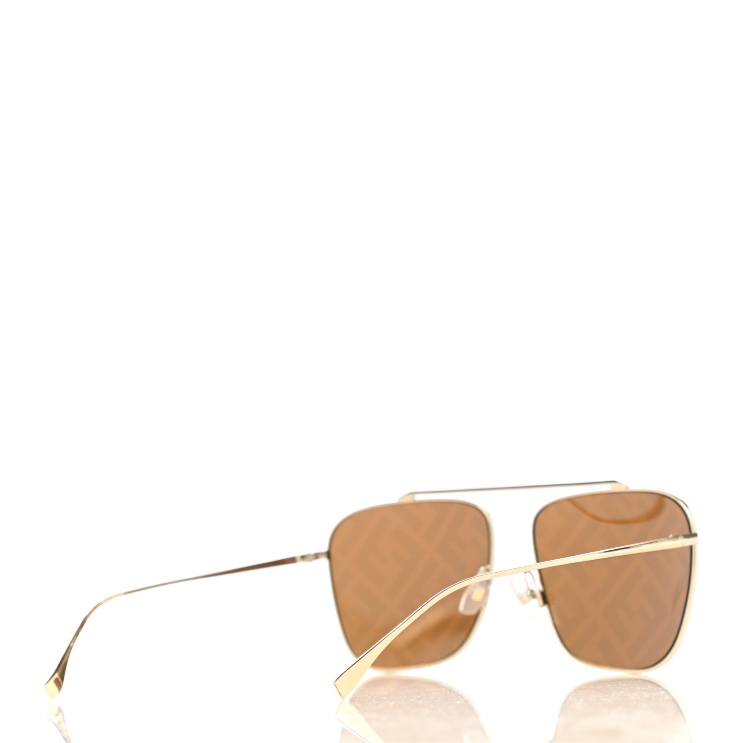 Fendi Metal Fendi Forever Aviator Sunglasses FF0406/S Gold 4 of 7