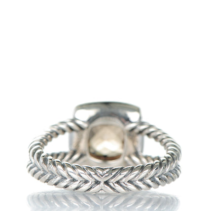 David Yurman Sterling Silver Diamond Smoky Quartz 7mm Petite Albion Ring 54 7 3 of 4
