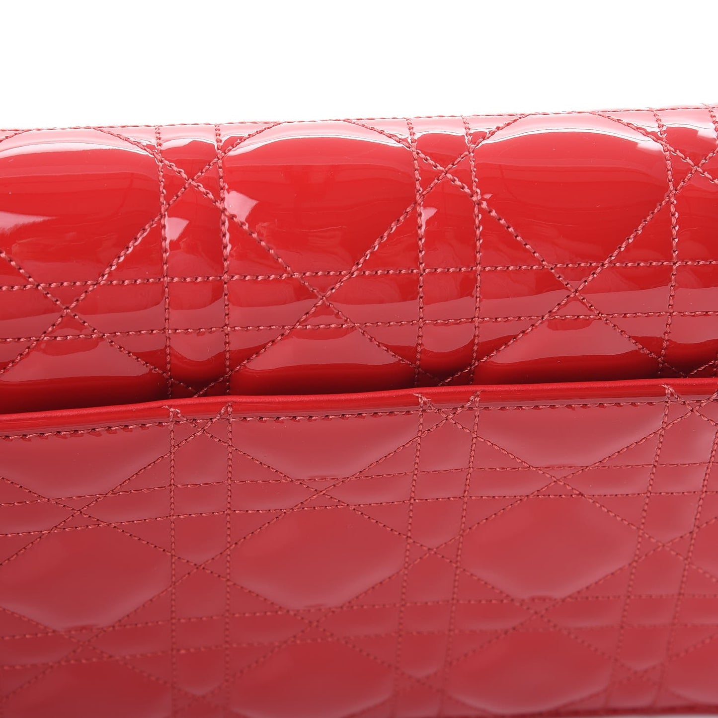 Patent Cannage Miss Dior Promenade Pouch Red
