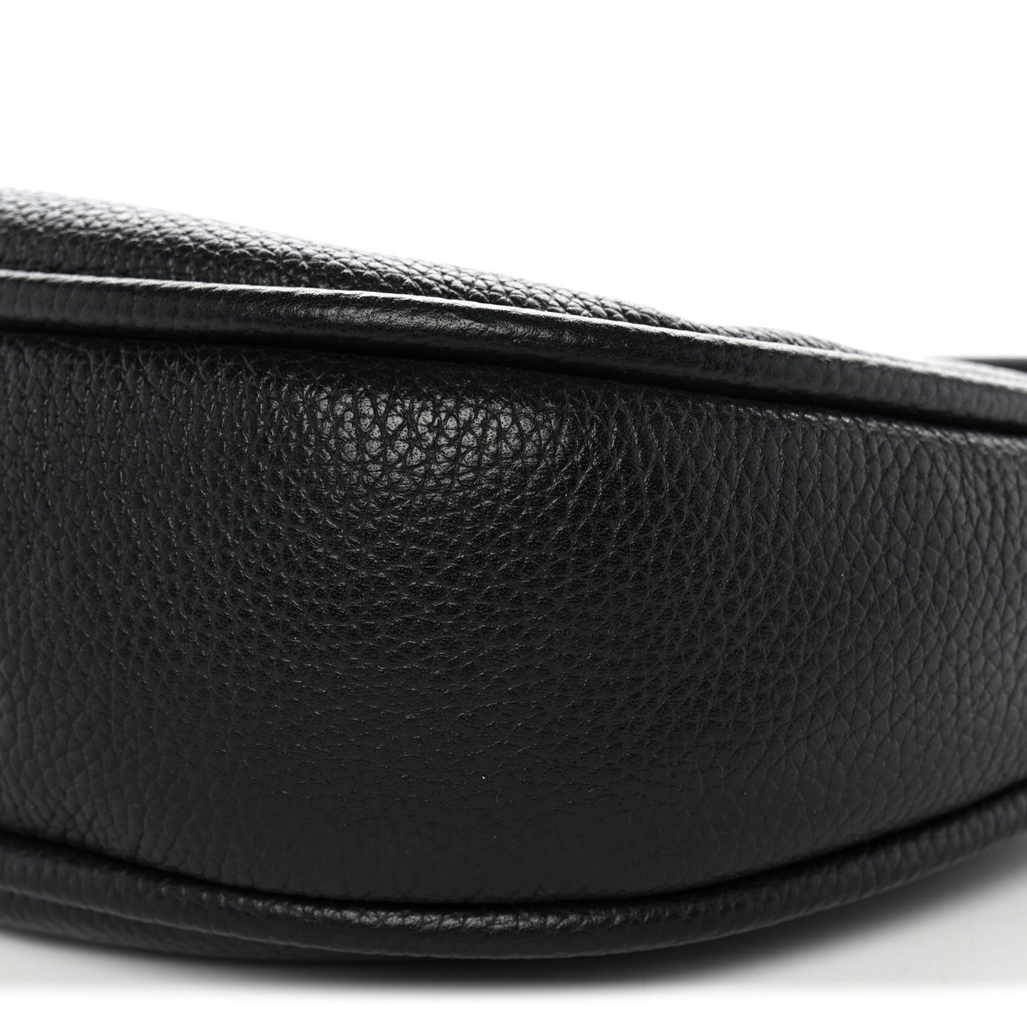 Grained Calfskin Dual Crescent Bag Black