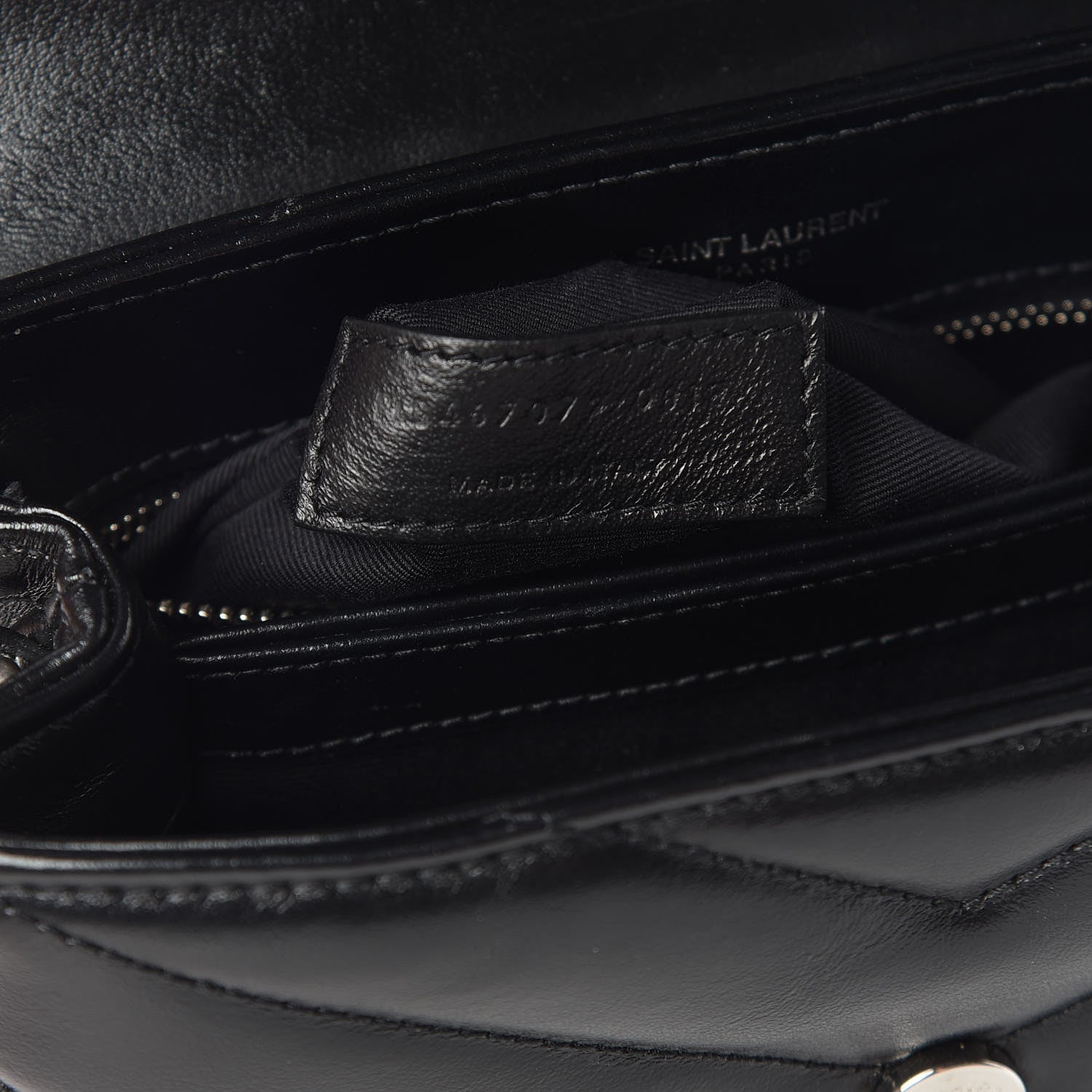 Saint Laurent Calfskin Y Quilted Monogram Toy Loulou Crossbody Bag Black 8 of 11