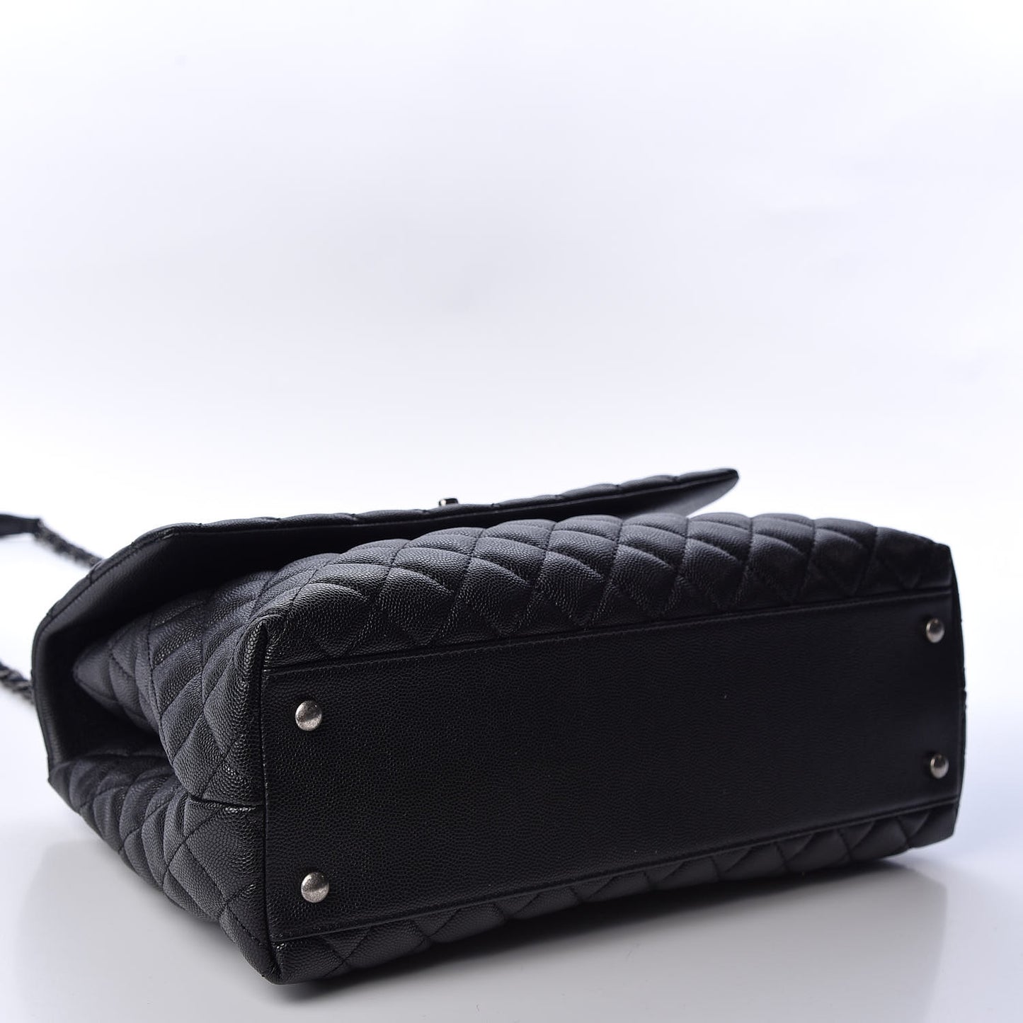 Caviar Quilted Medium Coco Handle Flap Black