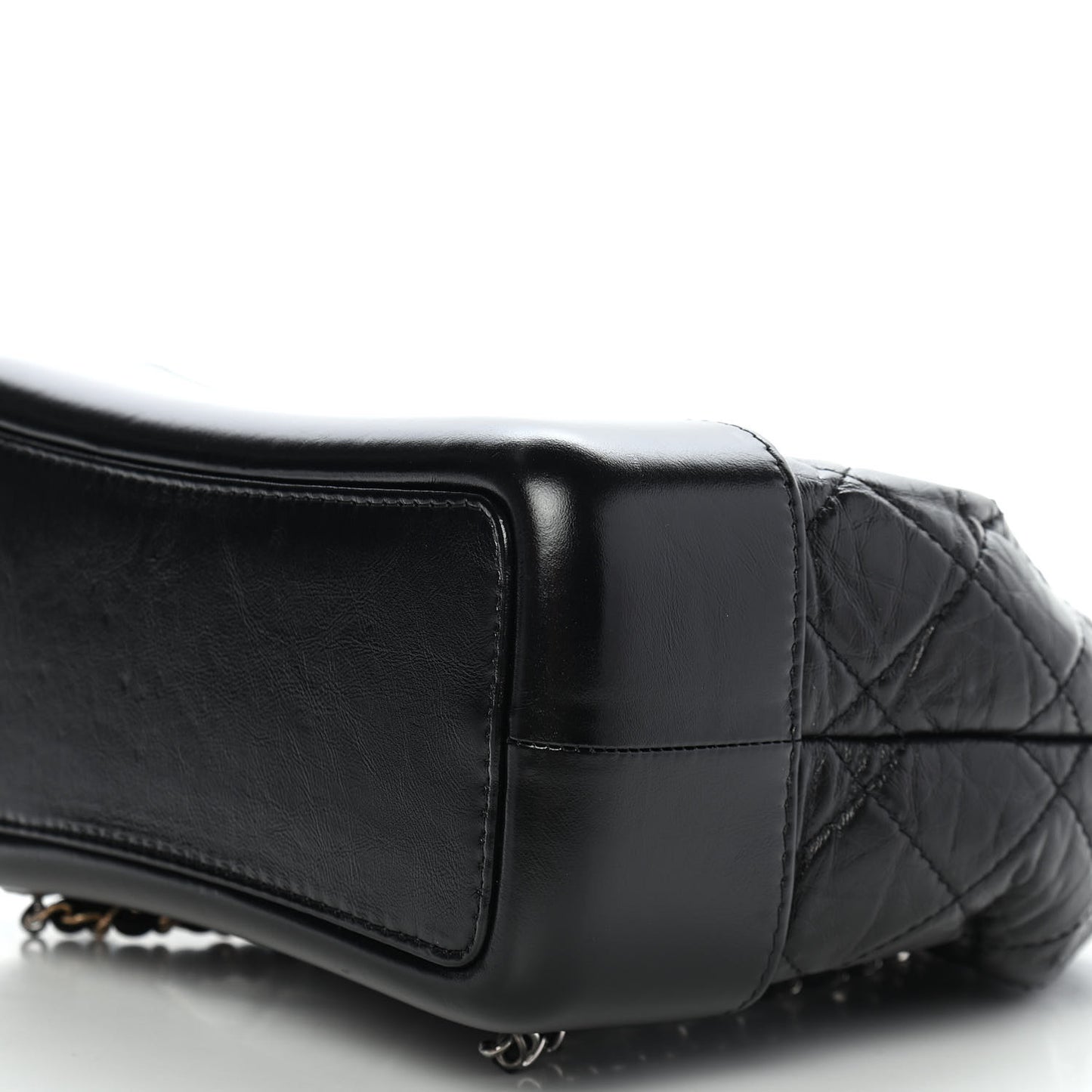 Aged Calfskin Quilted Small Gabrielle Backpack Black