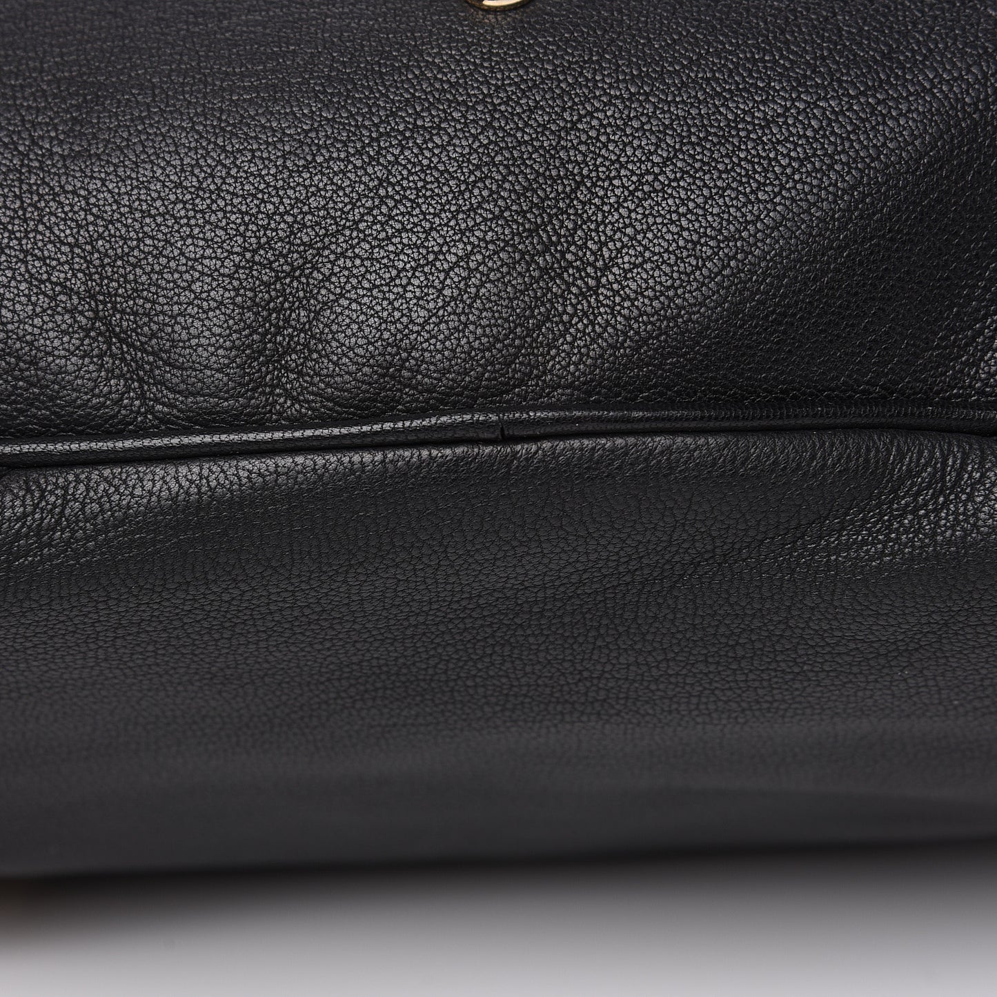 Pebbled Calfskin Chain Web Shoulder Bag Black