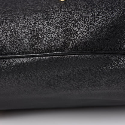 Gucci Pebbled Calfskin Chain Web Shoulder Bag Black 10 of 11