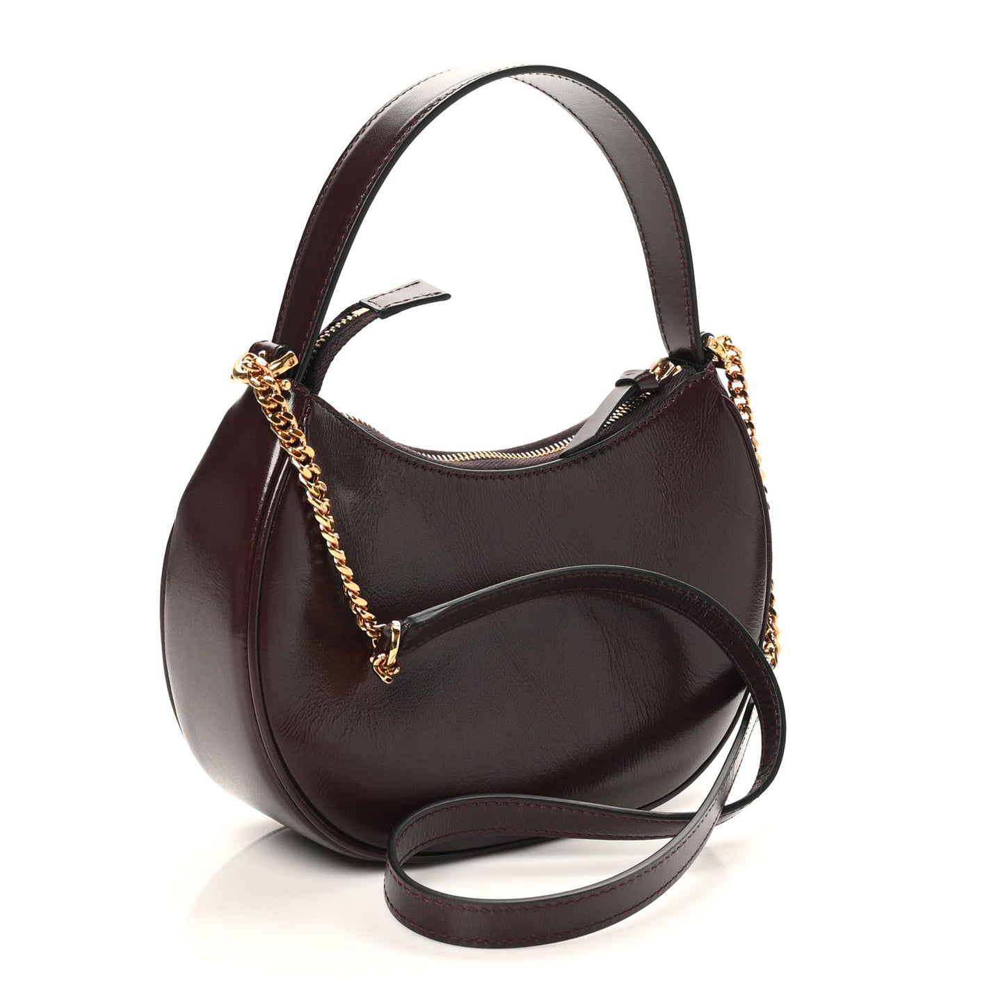 Nappa Quilted Medusa Shoulder Bag Burgundy