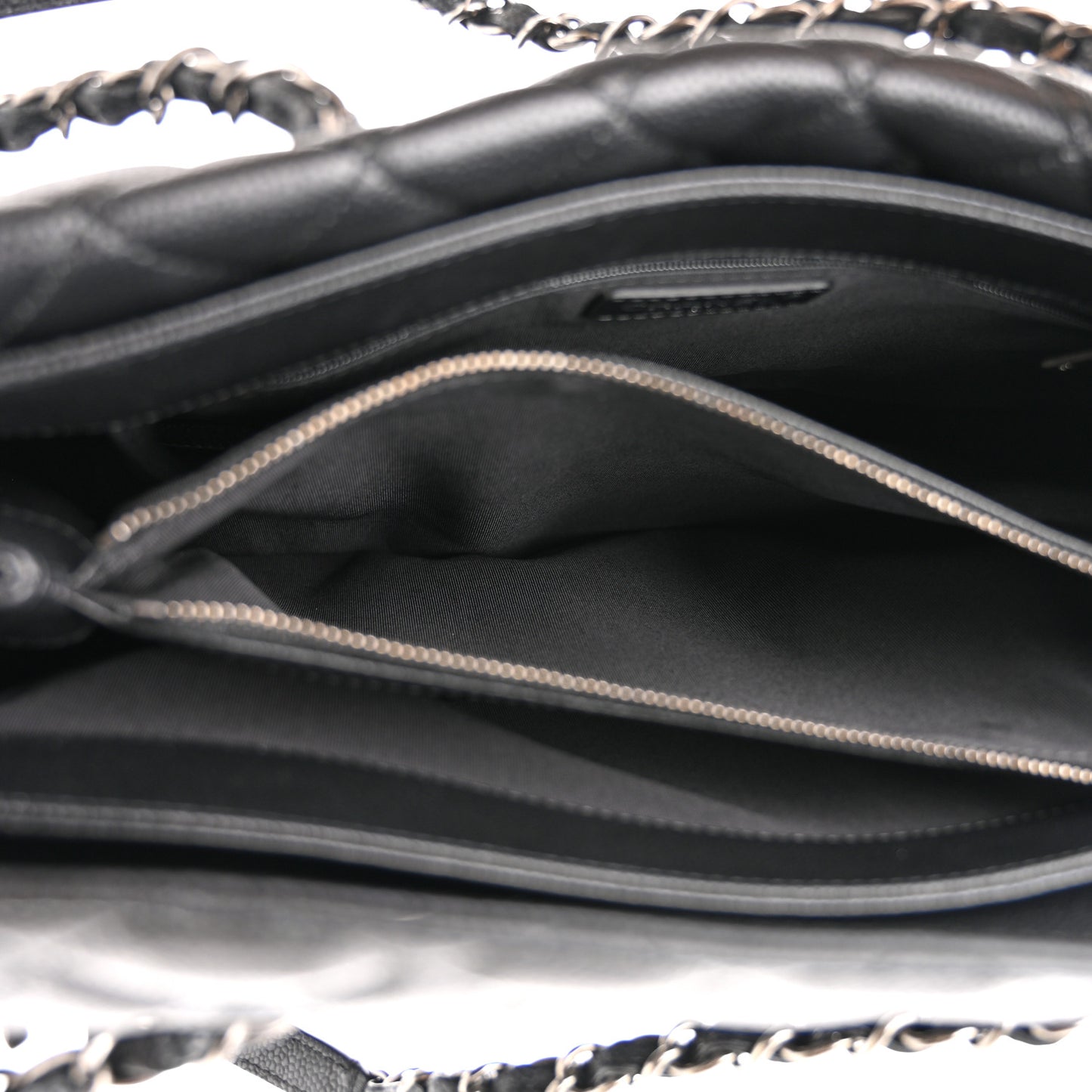 Caviar Quilted City Shopping Tote Black
